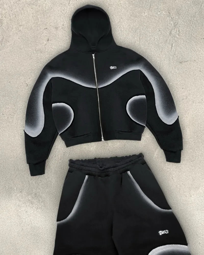 European and American Street Fashion Clothing Dark Fashion Striped Print