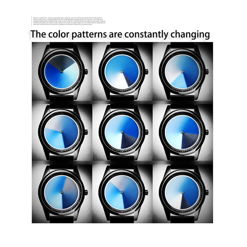 Enmex Individualization special wristwatch canvas  creative design Mysterious Gradient Blue fashion quartz clock men watch