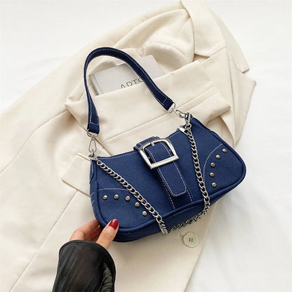 Y2k Vintage Women Underarm Bag Korean Casual Cute White Shoulder Bag Ladies Slings