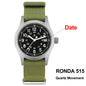 Militado ML05 38mm Military Field Watch - Sweep Quartz Movement Domed Sapphire Crystal 100M Waterproof Super Luminous Nylon Band Watch for Men