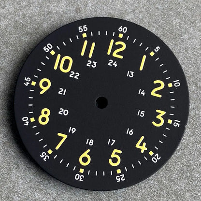 Brownish Red Field Watch Dial 29mm Luminous Marks Fit NH35 NH36 NH38 ETA 2824 PT5000 SKX Diver Mens Watch Parts New