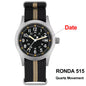 Militado ML05 38mm Military Field Watch - Sweep Quartz Movement Domed Sapphire Crystal 100M Waterproof Super Luminous Nylon Band Watch for Men