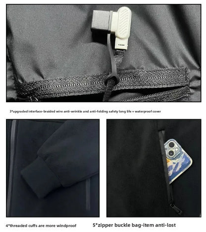 Men's Winter Smart USB Constant Temperature Graphene Fleece Warmth Coat
