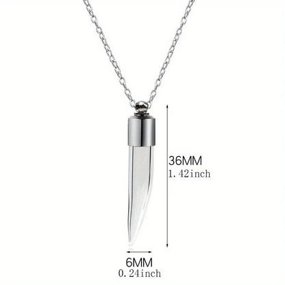 Glass Perfume Vial Pendant Wishing Bottle Clear Charm Glass Bottle Necklace Jewelry Gifts Glass Bottle Necklace TransparentGlass