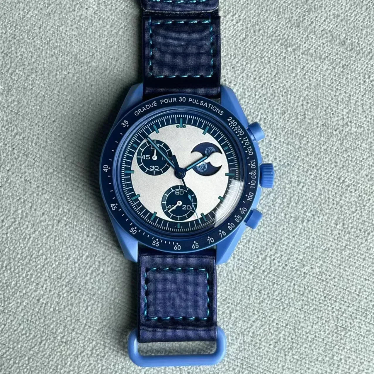 2025 Newest High Quality Wantch Men's and Women's Moon Mercury Quartz Chronograph Watch Celestial Galaxy Dial 6-Hand Hot Sale