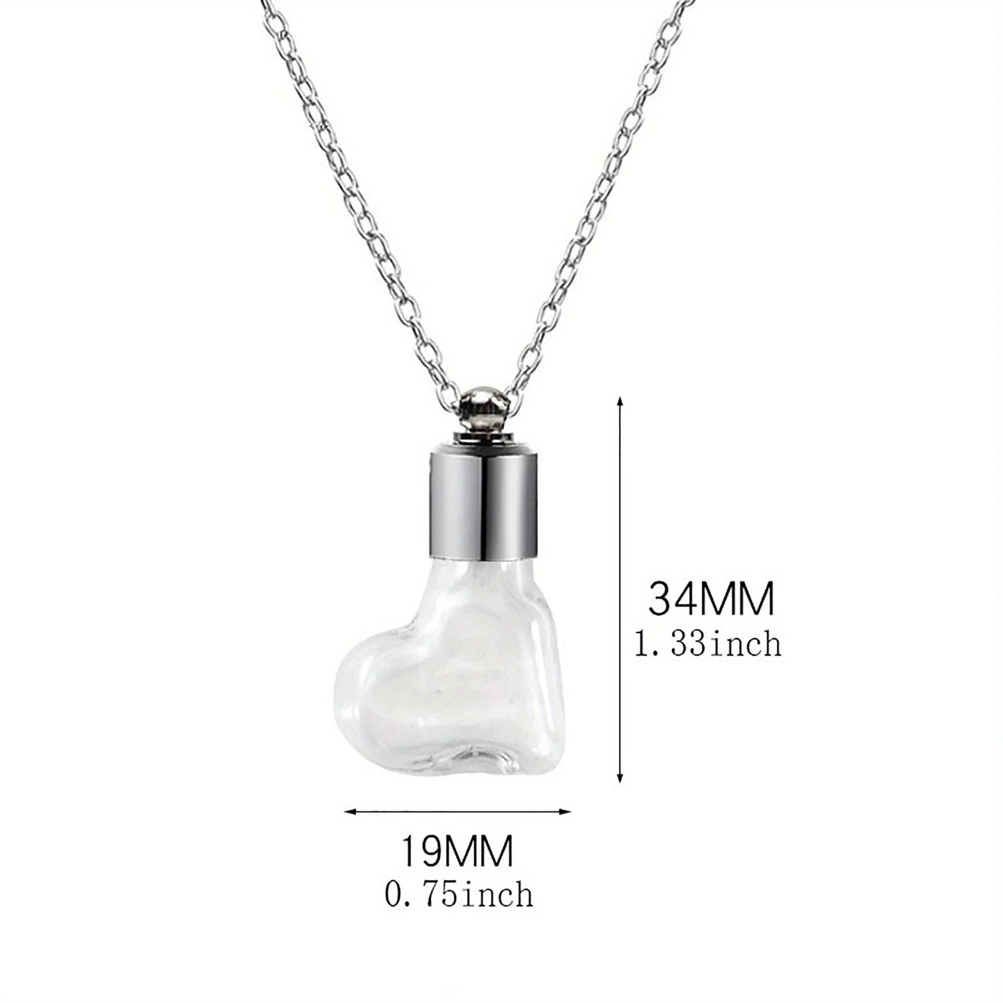 Glass Perfume Vial Pendant Wishing Bottle Clear Charm Glass Bottle Necklace Jewelry Gifts Glass Bottle Necklace TransparentGlass
