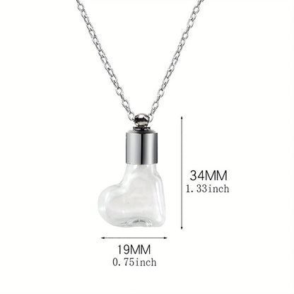 Glass Perfume Vial Pendant Wishing Bottle Clear Charm Glass Bottle Necklace Jewelry Gifts Glass Bottle Necklace TransparentGlass