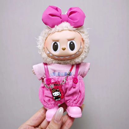 For Labubu Select Kids' Clothing 15cm - 17cm Lychee Berry Overalls Set Labubu Universal Clothing