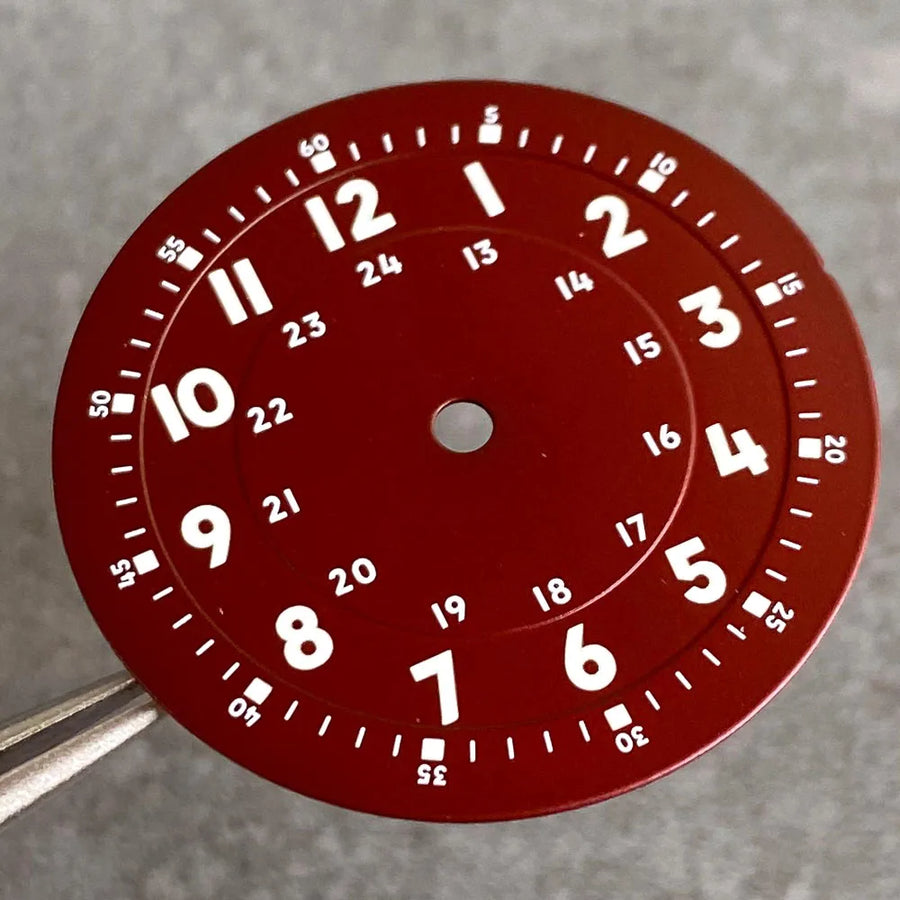 Brownish Red Field Watch Dial 29mm Luminous Marks Fit NH35 NH36 NH38 ETA 2824 PT5000 SKX Diver Mens Watch Parts New