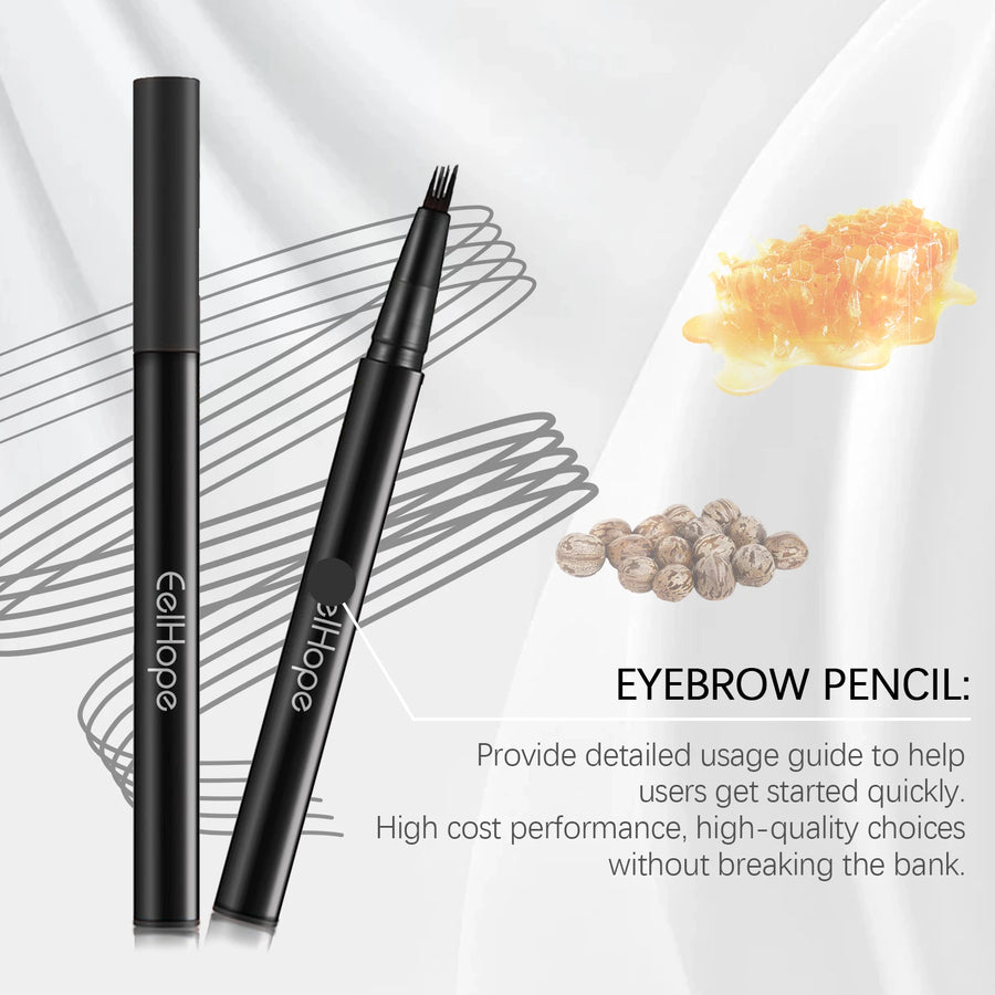 EELHOE 4 Forks Waterproof Eyebrow Pencil Long Lasting