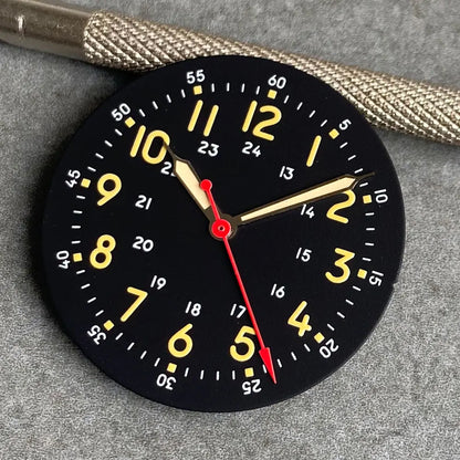 Brownish Red Field Watch Dial 29mm Luminous Marks Fit NH35 NH36 NH38 ETA 2824 PT5000 SKX Diver Mens Watch Parts New