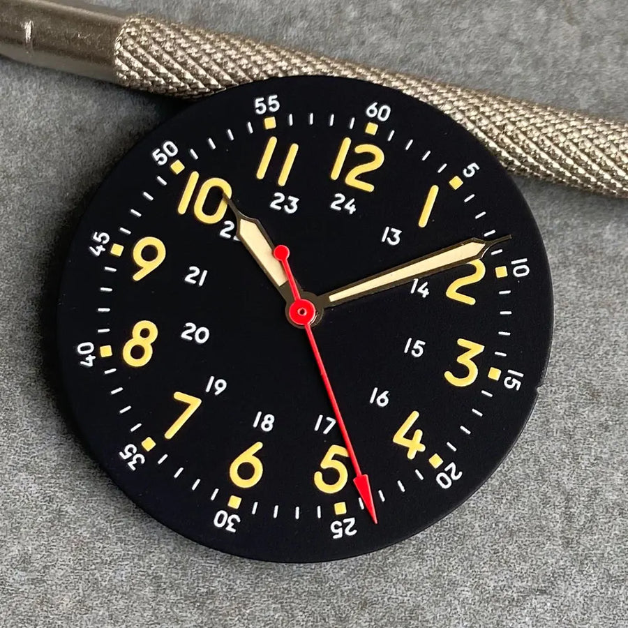 Brownish Red Field Watch Dial 29mm Luminous Marks Fit NH35 NH36 NH38 ETA 2824 PT5000 SKX Diver Mens Watch Parts New