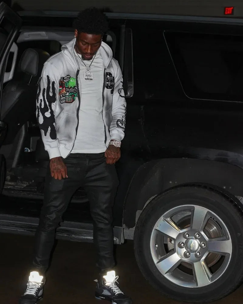 Harajuku Trend Brand Casual Loose Oversized Zipper Hoodie Men