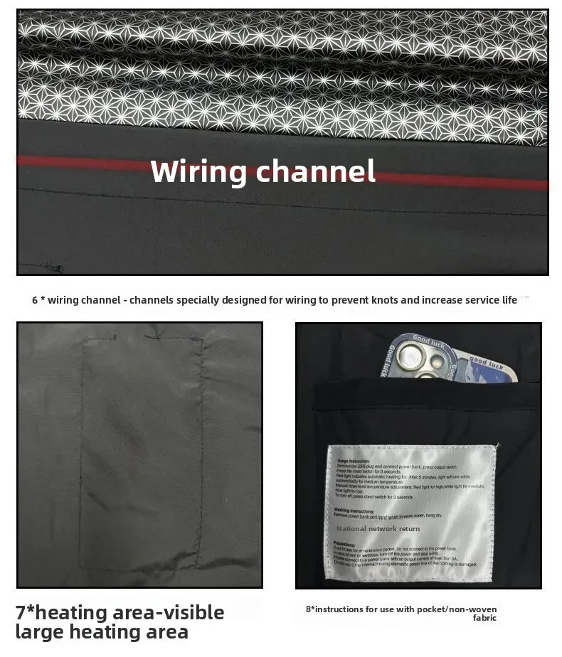Men's Winter Smart USB Constant Temperature Graphene Fleece Warmth Coat