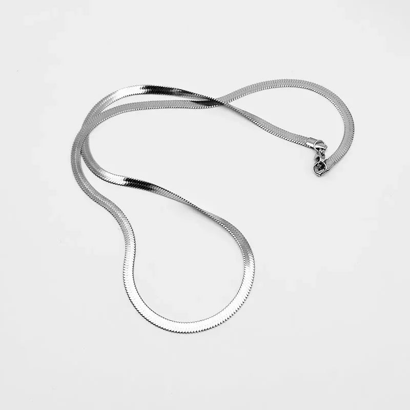 Fashion Stainless Steel Necklace For Women 3MM/4MM/5MM Wide Snake Chain Choker Men Trendy Party Jewelry Accessories
