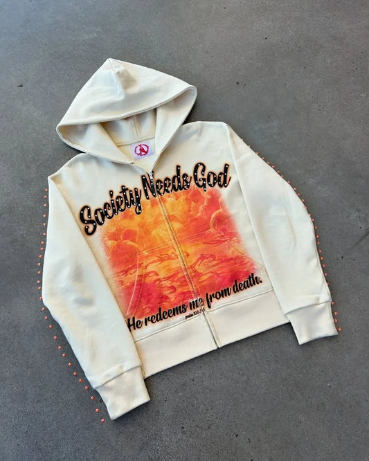 Hoodie Men High Street Retro Casual Harajuku Hip Hop Oversized Sweatshirt Women