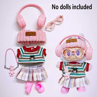 For Labubu Select Kids' Clothing 15cm - 17cm Lychee Berry Overalls Set Labubu Universal Clothing