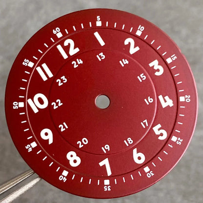 Brownish Red Field Watch Dial 29mm Luminous Marks Fit NH35 NH36 NH38 ETA 2824 PT5000 SKX Diver Mens Watch Parts New