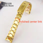 BLIGER Silver Black 20mm Width Stainless Steel Jubilee Watch Strap Bracelet Two Tone Gold/Rose Gold Glide Lock Clasp