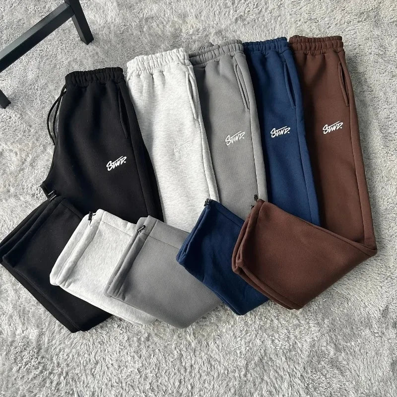 Autumn and Winter Street Casual Loose High-waisted Sweatpants Men