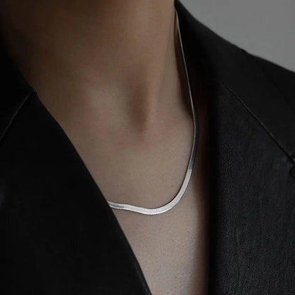 Fashion Stainless Steel Necklace For Women 3MM/4MM/5MM Wide Snake Chain Choker Men Trendy Party Jewelry Accessories