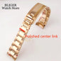 BLIGER Silver Black 20mm Width Stainless Steel Jubilee Watch Strap Bracelet Two Tone Gold/Rose Gold Glide Lock Clasp