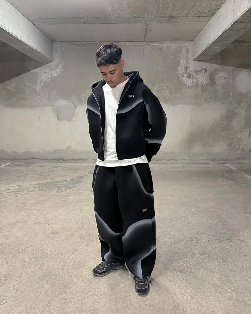 European and American Street Fashion Clothing Dark Fashion Striped Print