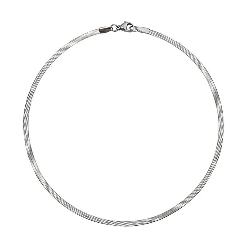 Fashion Stainless Steel Necklace For Women 3MM/4MM/5MM Wide Snake Chain Choker Men Trendy Party Jewelry Accessories