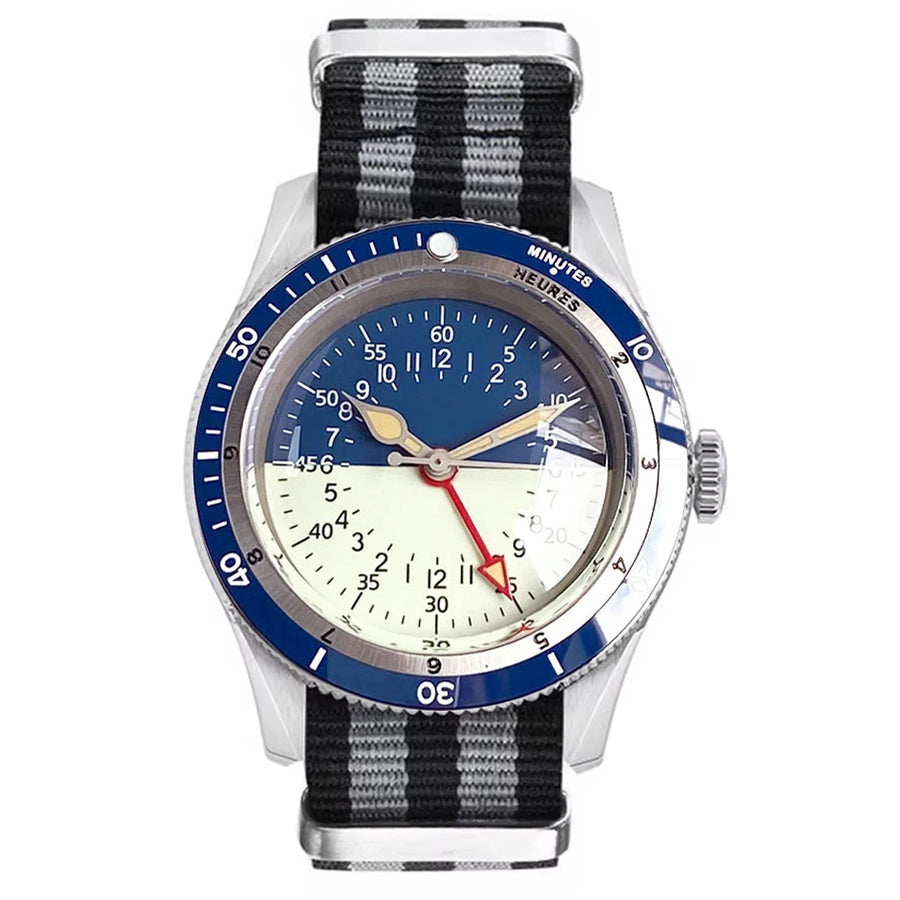 Tandorio 40mm Blue NH34 GMT Mechanical Automatic Diver Men Watch 20ATM Waterproof Lume Dial Domed Sapphire Screw Crown Reloj New