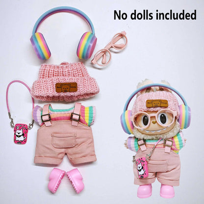 For Labubu Select Kids' Clothing 15cm - 17cm Lychee Berry Overalls Set Labubu Universal Clothing