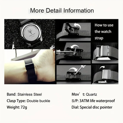 Men's Special Edition Quartz Watch Unique Creative Design Stainless Steel Band Christmas New Year Gift Fashion & Casual