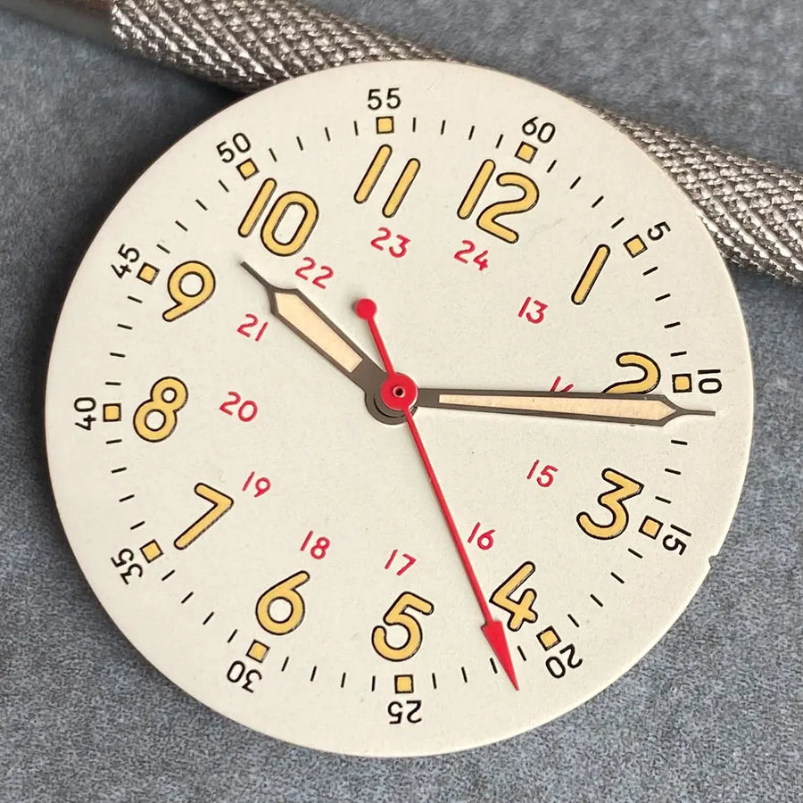 Brownish Red Field Watch Dial 29mm Luminous Marks Fit NH35 NH36 NH38 ETA 2824 PT5000 SKX Diver Mens Watch Parts New