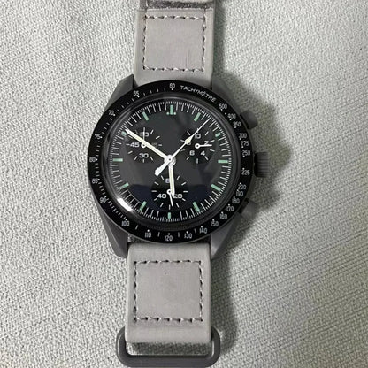 2025 Newest High Quality Wantch Men's and Women's Moon Mercury Quartz Chronograph Watch Celestial Galaxy Dial 6-Hand Hot Sale