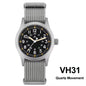 Militado ML05 38mm Military Field Watch - Sweep Quartz Movement Domed Sapphire Crystal 100M Waterproof Super Luminous Nylon Band Watch for Men