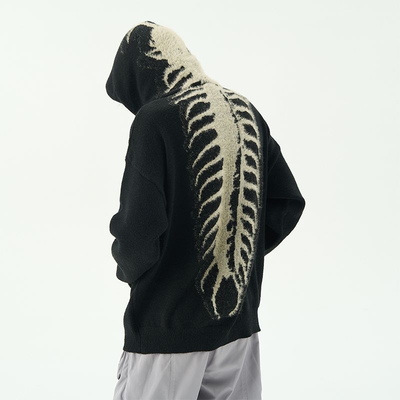 American men centipede pattern sweater vibe hooded