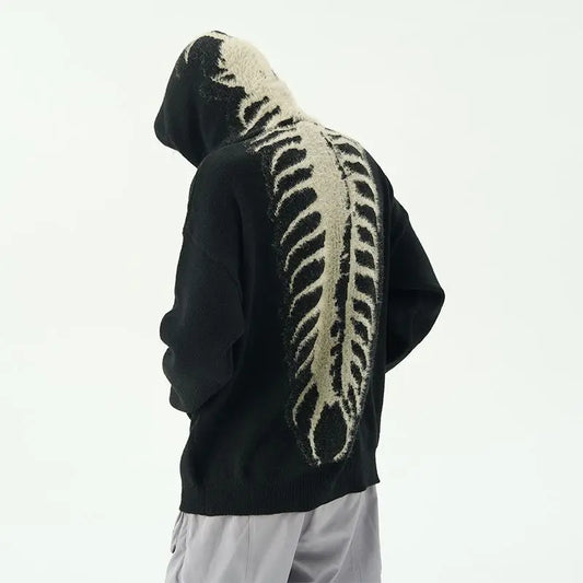 American men centipede pattern sweater vibe hooded