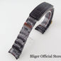 BLIGER Silver Black 20mm Width Stainless Steel Jubilee Watch Strap Bracelet Two Tone Gold/Rose Gold Glide Lock Clasp