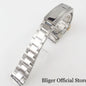 BLIGER Silver Black 20mm Width Stainless Steel Jubilee Watch Strap Bracelet Two Tone Gold/Rose Gold Glide Lock Clasp