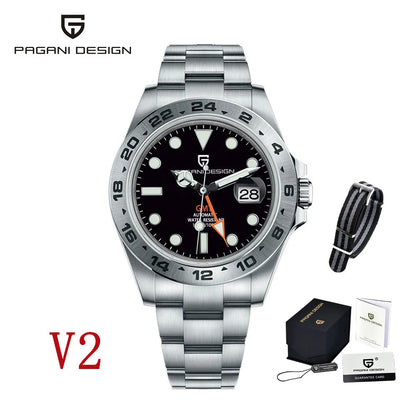 Pagani Design 2025 new 42MM fashionable men's automatic mechanical watch luxury sapphire stainless steel waterproof 10Bar lumino