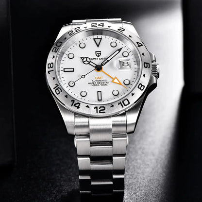 Pagani Design 2025 new 42MM fashionable men's automatic mechanical watch luxury sapphire stainless steel waterproof 10Bar lumino