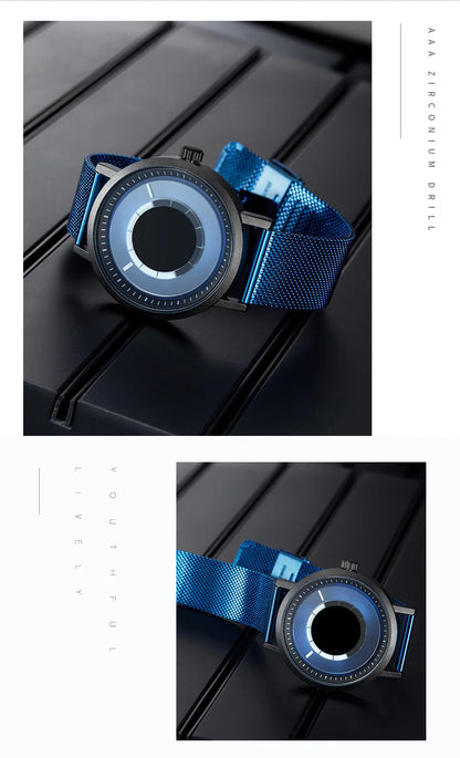 SINOBI Men's Fashion Quartz Watch Stainless Steel Blue Wristwatch Shock Resistant Water-Resistant Male Relogio Masculino