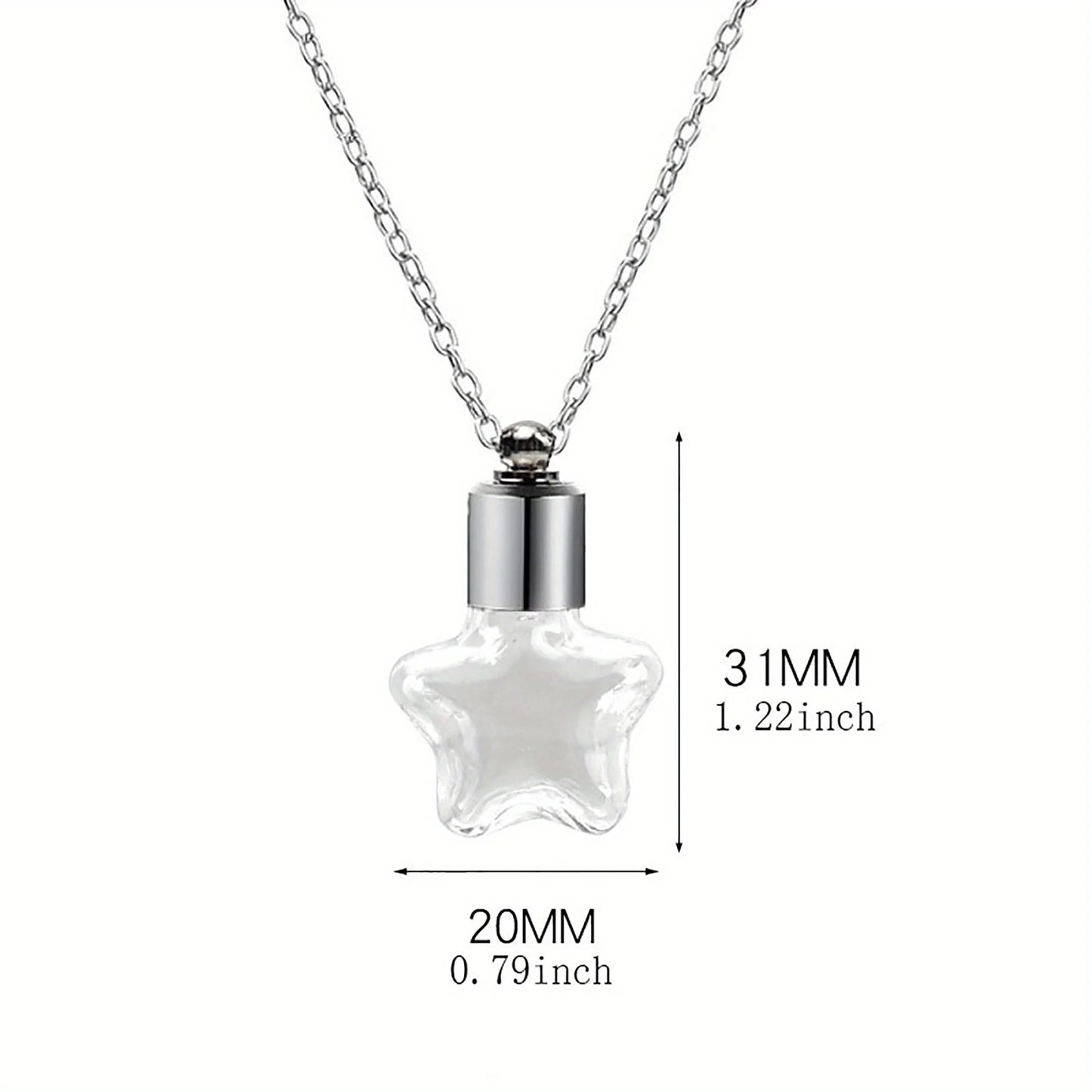 Glass Perfume Vial Pendant Wishing Bottle Clear Charm Glass Bottle Necklace Jewelry Gifts Glass Bottle Necklace TransparentGlass