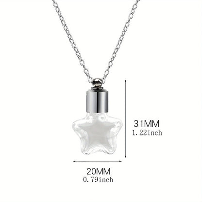 Glass Perfume Vial Pendant Wishing Bottle Clear Charm Glass Bottle Necklace Jewelry Gifts Glass Bottle Necklace TransparentGlass