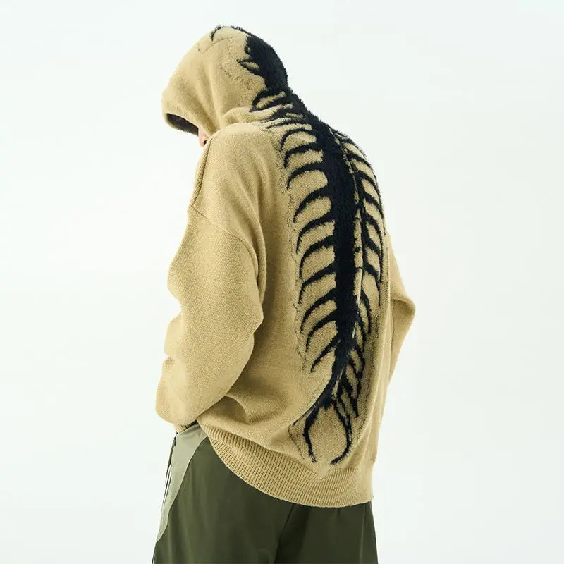 American men centipede pattern sweater vibe hooded