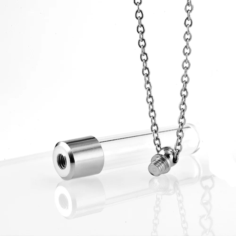 Glass Perfume Vial Pendant Wishing Bottle Clear Charm Glass Bottle Necklace Jewelry Gifts Glass Bottle Necklace TransparentGlass