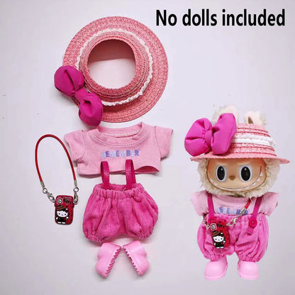 For Labubu Select Kids' Clothing 15cm - 17cm Lychee Berry Overalls Set Labubu Universal Clothing