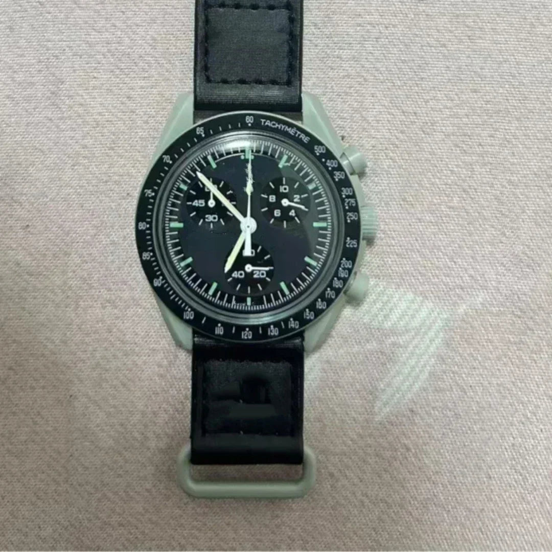 2025 Newest High Quality Wantch Men's and Women's Moon Mercury Quartz Chronograph Watch Celestial Galaxy Dial 6-Hand Hot Sale