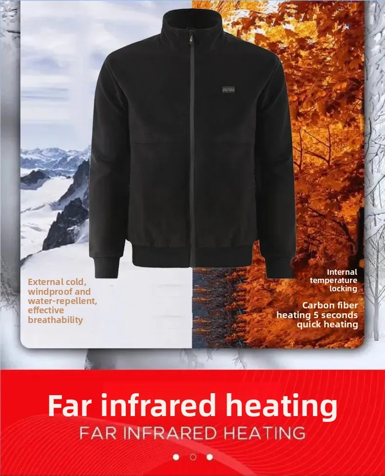 Men's Winter Smart USB Constant Temperature Graphene Fleece Warmth Coat