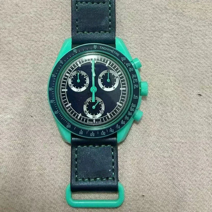 2025 Newest High Quality Wantch Men's and Women's Moon Mercury Quartz Chronograph Watch Celestial Galaxy Dial 6-Hand Hot Sale