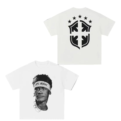 Men's T-shirt Cristiano Ronaldo fútbol superestrella Super moda impresa camiseta hombres desgastado algodón  Men's T-shirt